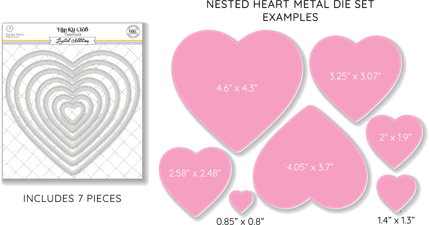 February 2023 Nested Hearts Metal Die