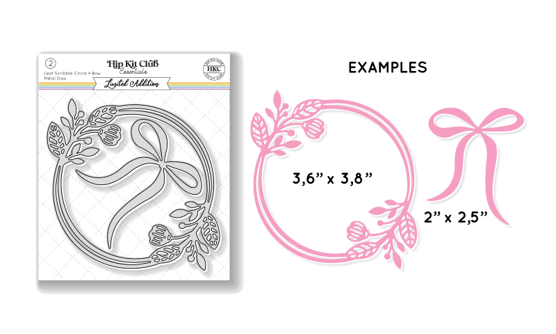 March 2023 Leafy Wreath + Bow Metal Die