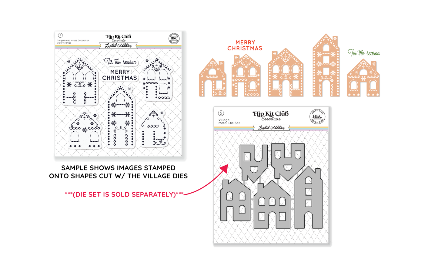 November 2024 Gingerbread House Stamp Set - Holiday Photopolymer Stamps