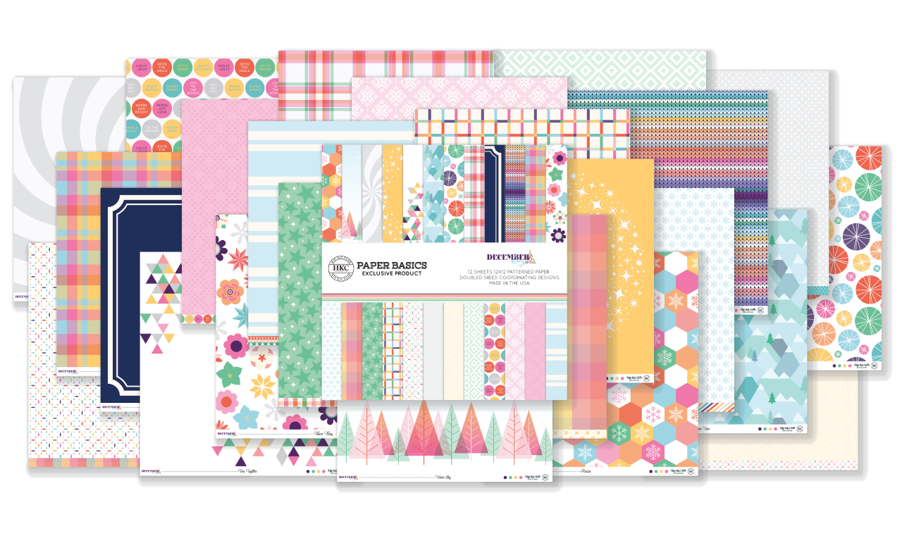 December 2024 Paper Kit - Premium Holiday Scrapbooking Papers