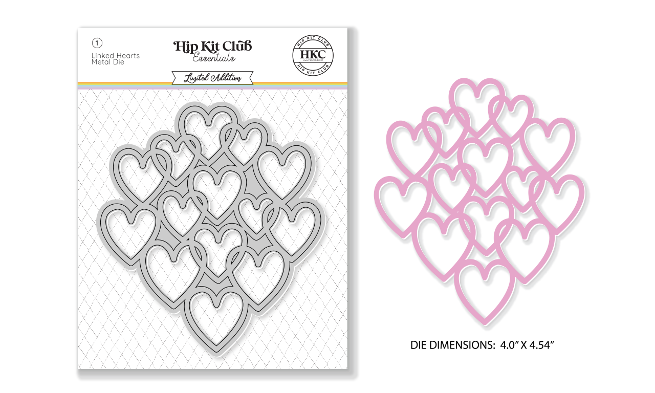 January 2025 Linked Hearts Background Metal Die - Premium Crafting Tool