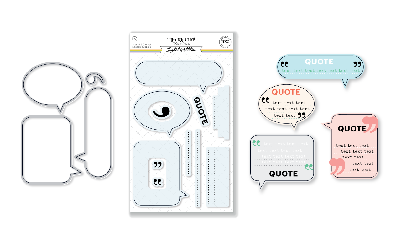 February 2025 Speech Bubble Stamp and Die Set - Coordinating Crafting Tools
