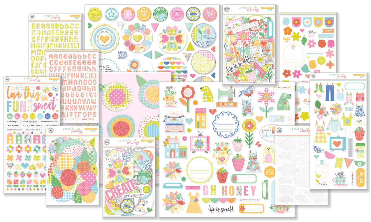 April 2025 Scrapbooking Embellishment Kit - Puffy Stickers & Chipboard Die Cuts
