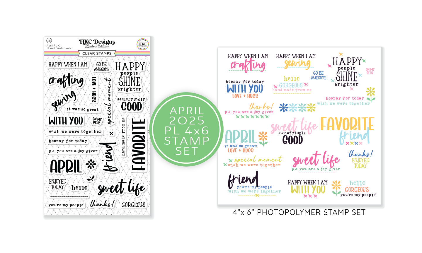 April 2025 Clear Photopolymer Stamp Set - 4x6 Stamps for Pocket Scrapbooking