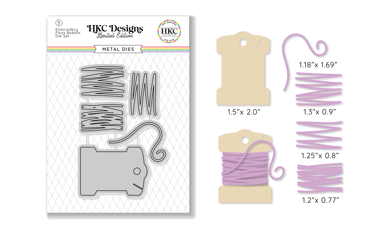 April 2025 Embroidery Floss Bobbin Metal Die - Premium Quality