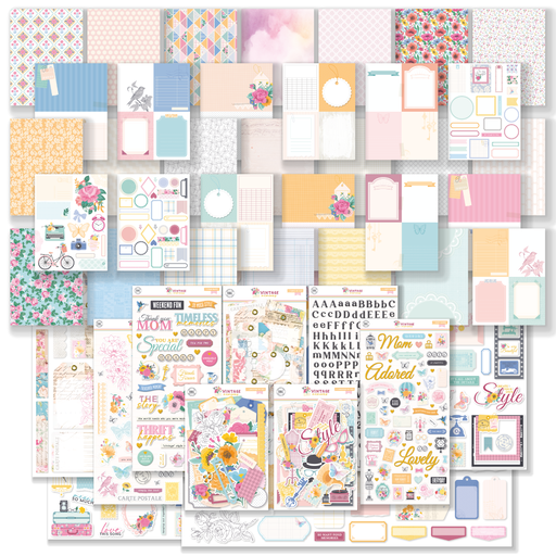 May 2025 Main Kit - 6x8 Paper Pack & Embellishments - Vintage