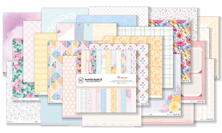 May 2025 Vintage Botanical 12x12 Paper Pack - Double-Sided Patterned Papers for Scrapbooking