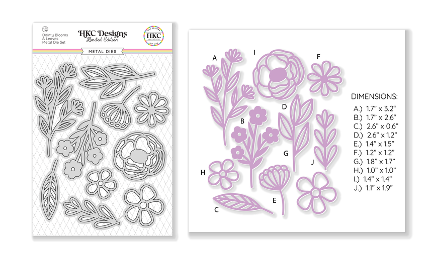May 2025 Dainty Blooms and Leaves Metal Die Set