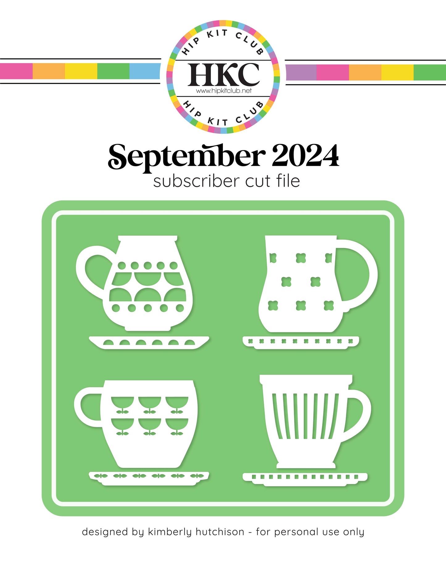 September 2024 Coffee Cups Cut File