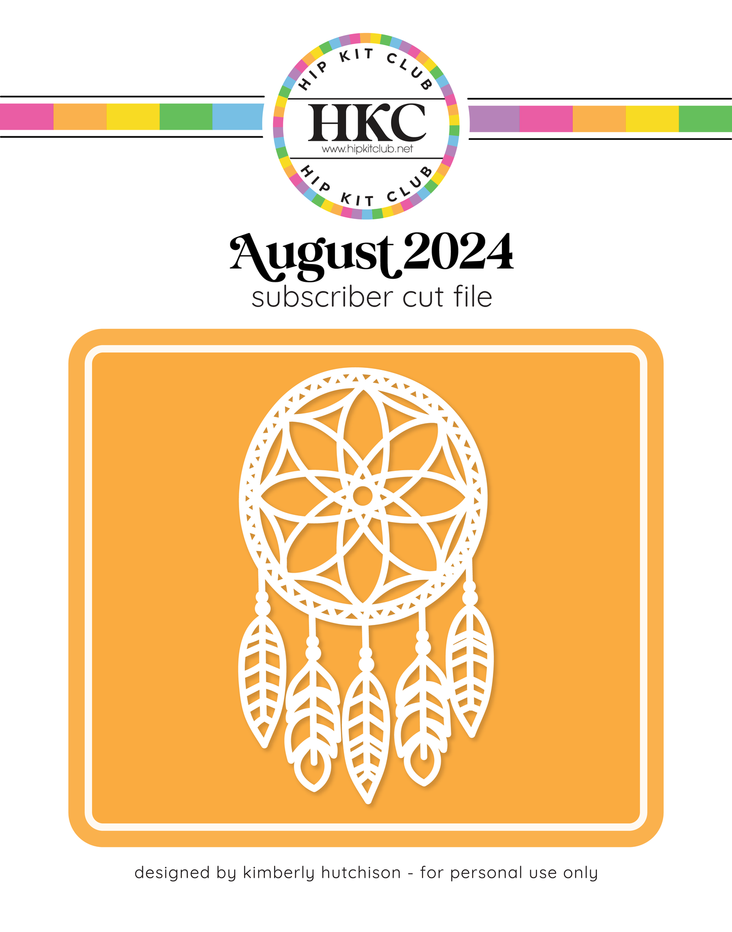 August 2024 Dreamcatcher Cut File - Premium SVG, PNG, DXF, JPG