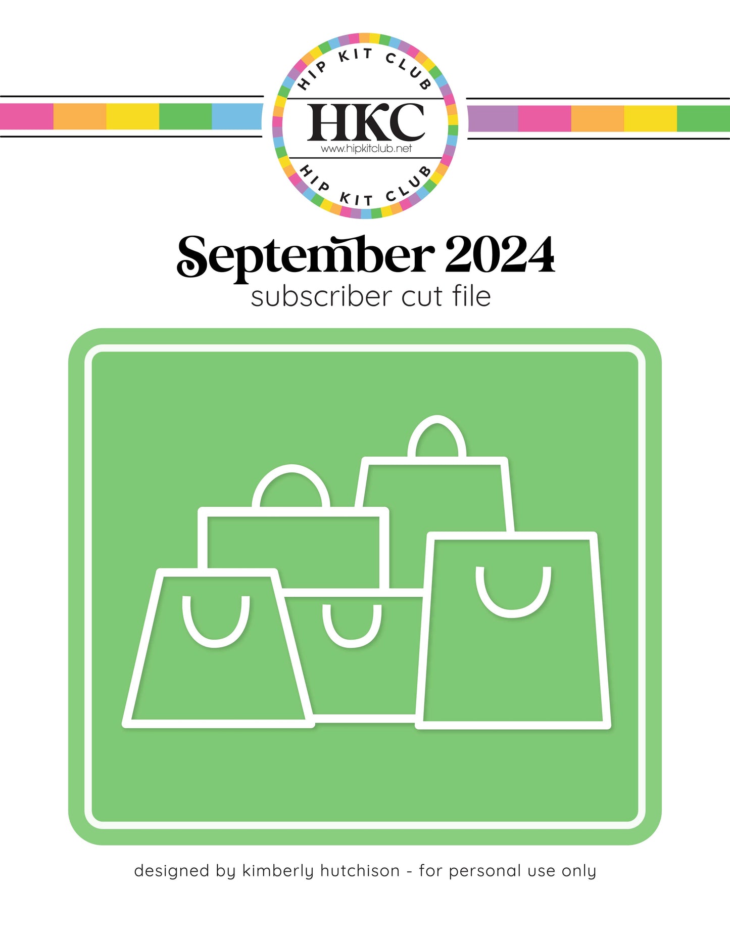 September 2024 Shopping Bags Cut File