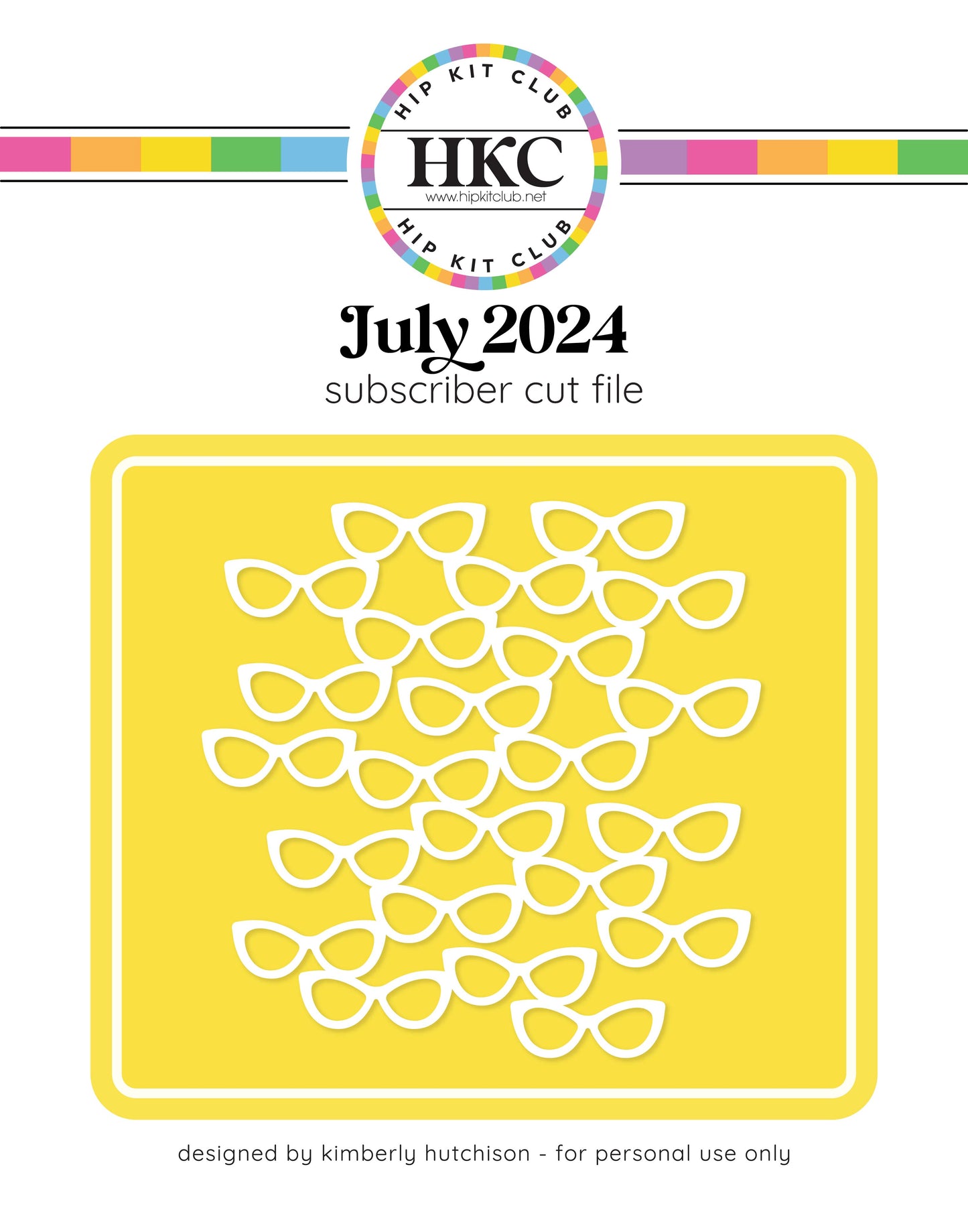 July 2024 Sunglass Background Cut File