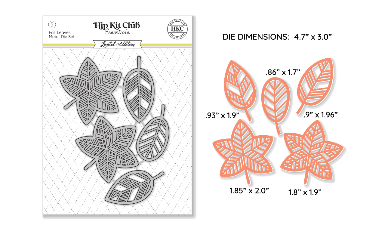 October 2024 Fall Leaves Metal Die Set - Autumn Crafting Essential