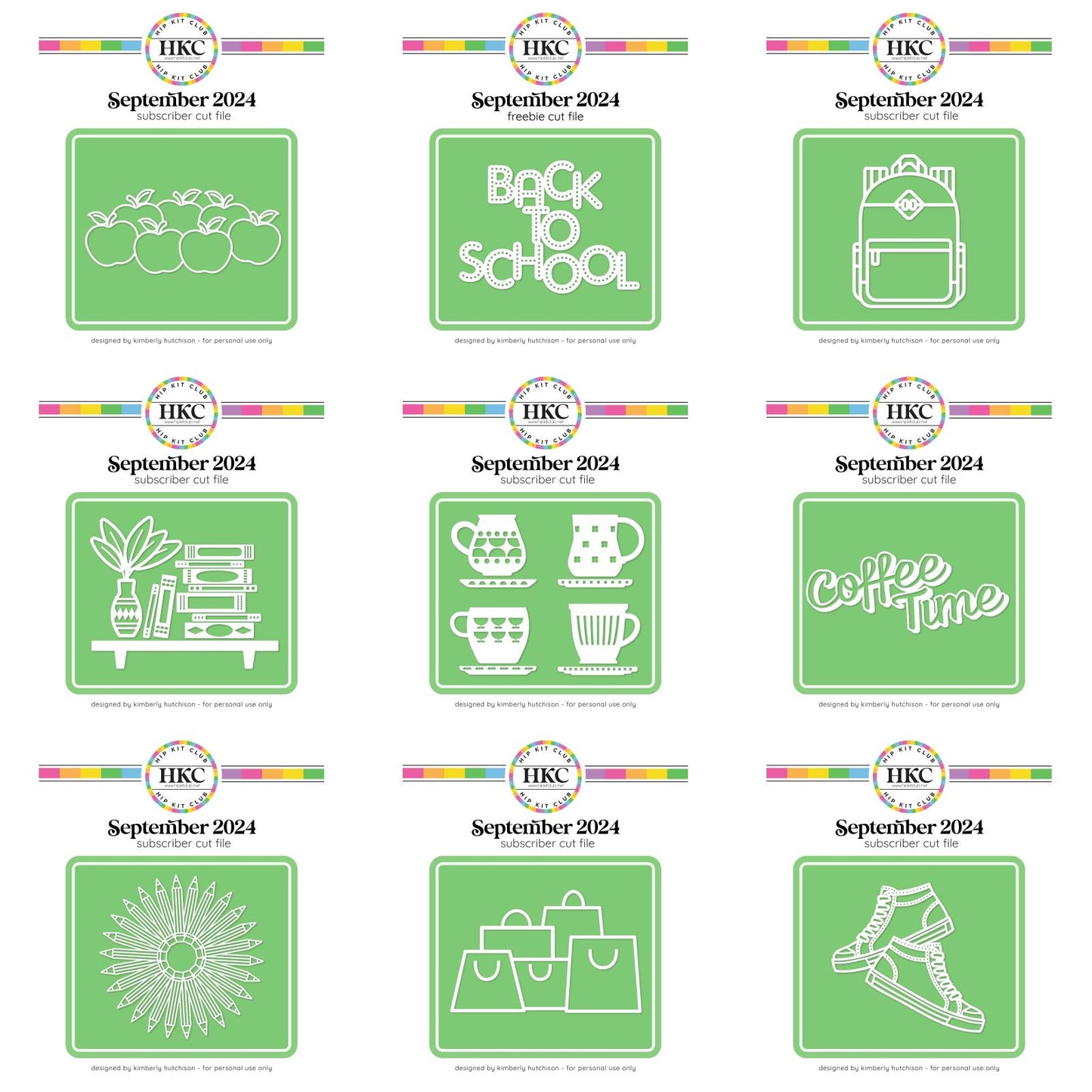 September 2024 Full Cut File Digital Download Pack