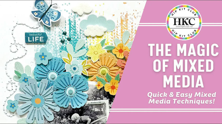 Paint stroke stamp background technique by Anke Kramer using March 2025 Hip Kits