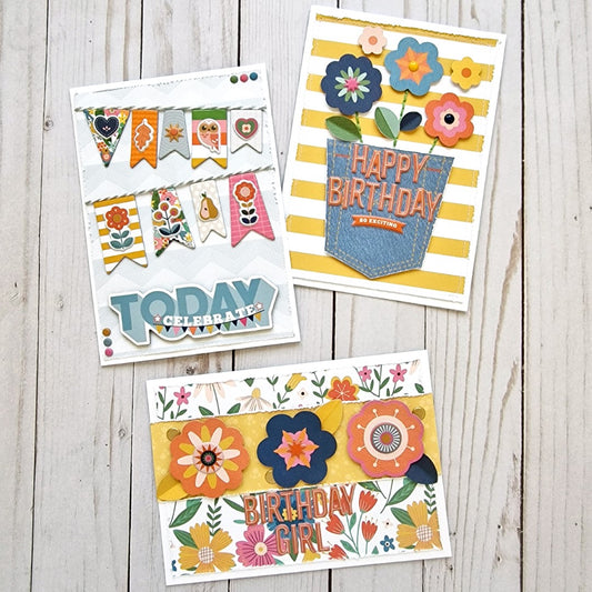 Making Three Easy Birthday Cards with September 2024 Hip Kits | Kirei Baldwin Tutorial