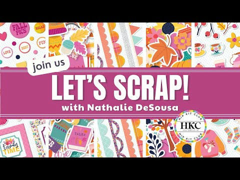 Scrapbook layout tutorial using December 2025 Hip Kits by Nathalie DeSousa featuring holiday themed papers and embellishments