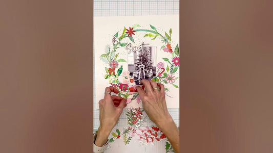 Christmas wreath scrapbook layout using November Hip Kit Club supplies