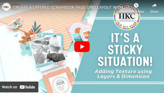 Create a Layered Scrapbook Page Grid Layout with August 2024 Hip Kits