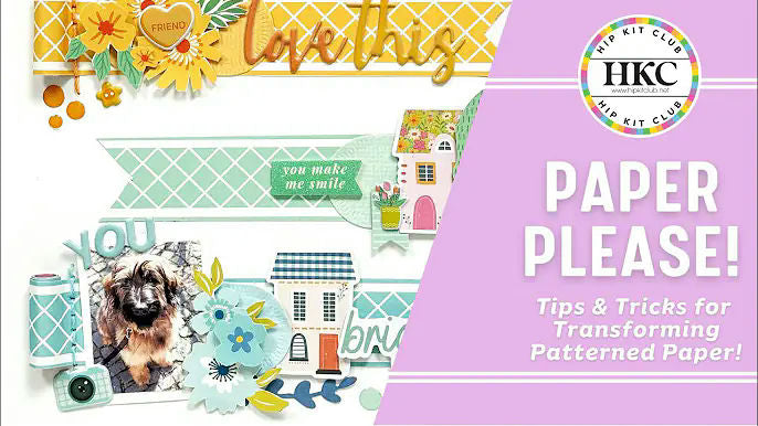 Scrapbook paper background techniques by Anke Kramer using March 2025 Hip Kits