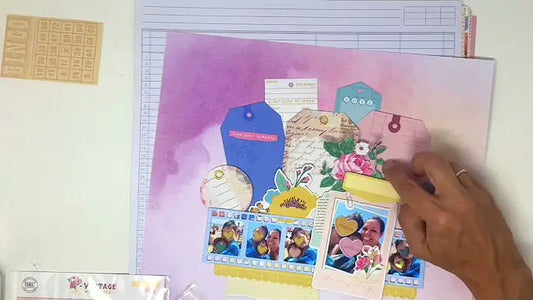 Romantic scrapbook layout tutorial using May 2025 Hip Kits by Elisa Fornezza