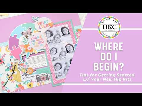 Jana Eubank creating a scrapbook layout with January 2026 Hip Kits monthly subscription box supplies