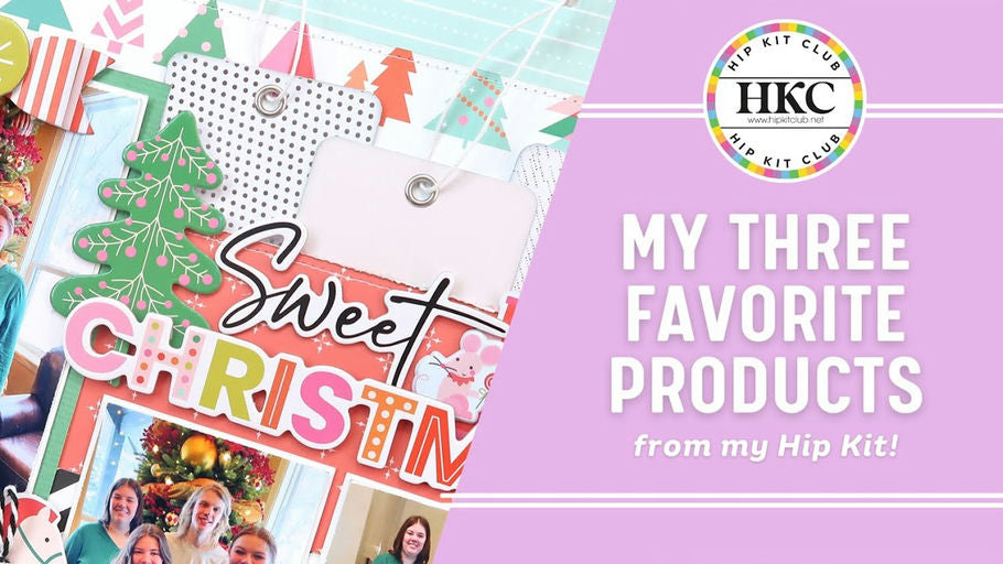 Christmas scrapbook layout with layers and texture using Hip Kits supplies