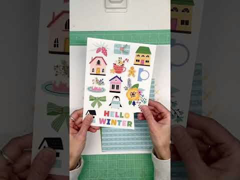 Scrapbook layout using Quatrefoil stencil techniques from December 2025 Hip Kit Club with layered backgrounds and stitched details