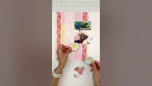 Window cutout scrapbook layout tutorial by Sophie using April 2025 Hip Kits