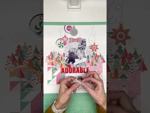 Scrapbook layout featuring fussy cut Christmas trees from Hip Kits November 2025 collection by Sophie Delorme