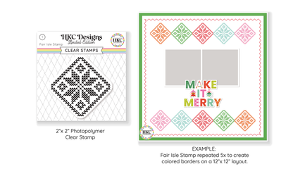 November 2025 Fair Isle clear stamp with cozy winter pattern for holiday crafts
