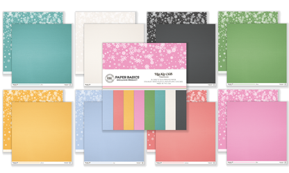 December 2025 cardstock kit with 16 premium sheets in festive holiday colors