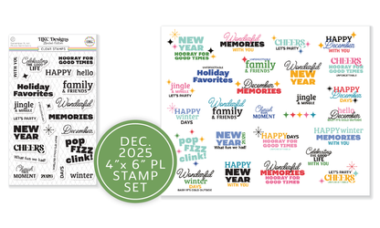 December 2025 Savor the Season 4x6 clear stamp set for pocket scrapbooking