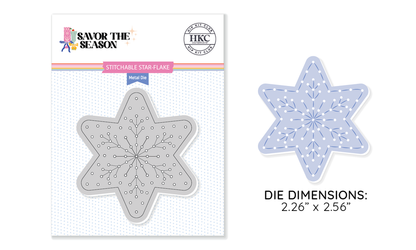 December 2025 stitchable starflake metal die for holiday cards and scrapbooking