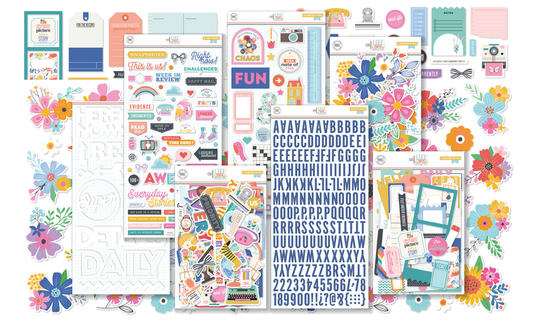 February 2026 Embellishment Kit | 6 Coordinated Scrapbook Packages