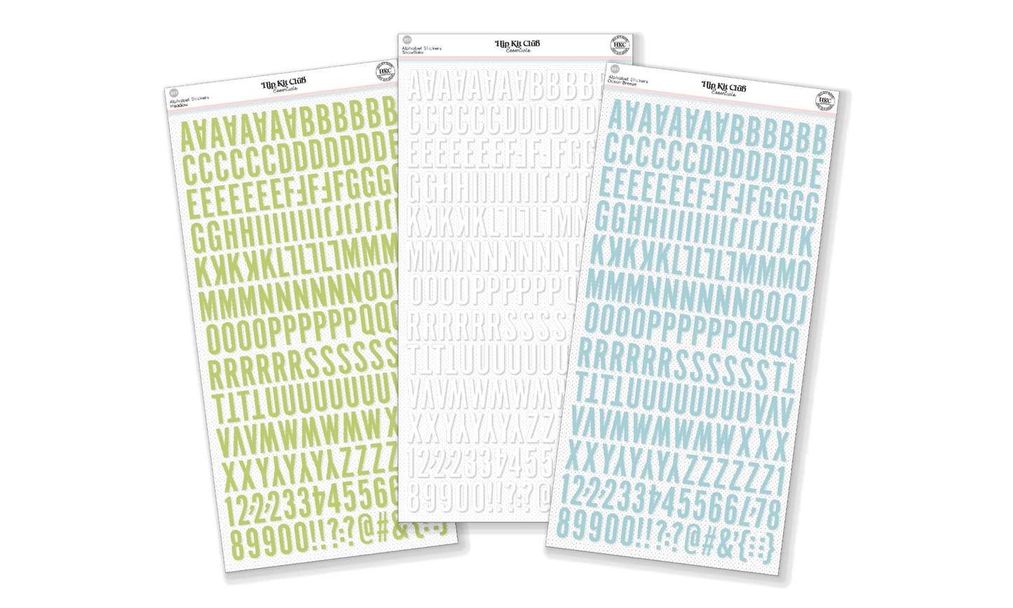 August 2023 Essentials Cardstock Mini Alphabet Stickers - Fresh Colors