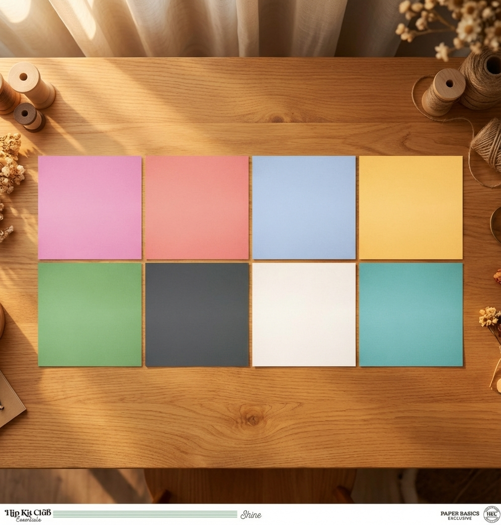 Cardstock Paper on a wooden surface with decorative elements.