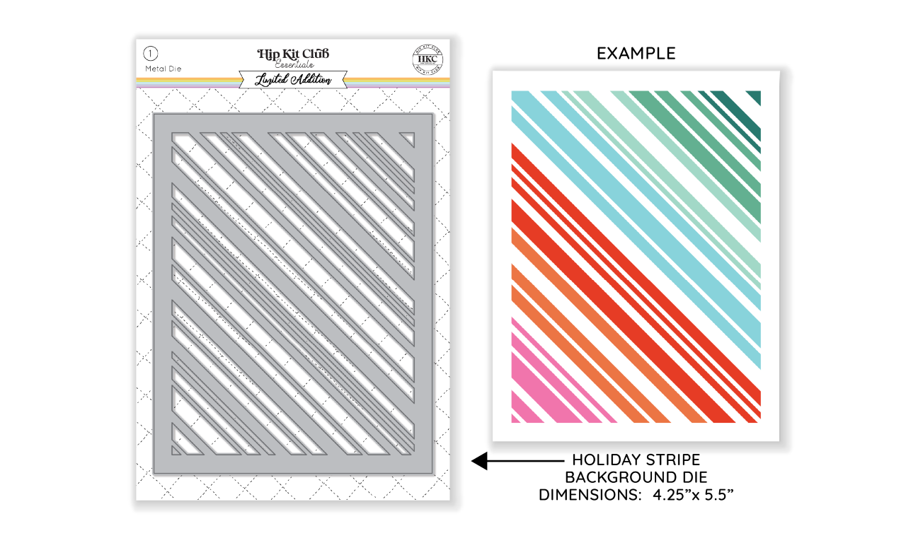 November 2023 Holiday Stripe Background Die