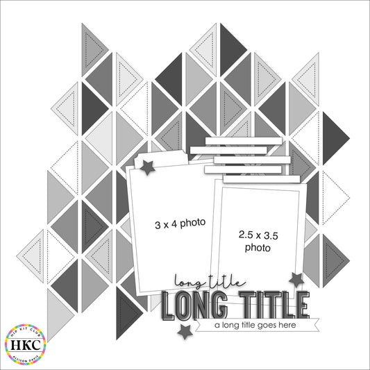 Geometric design with photo frame and text space on a white background