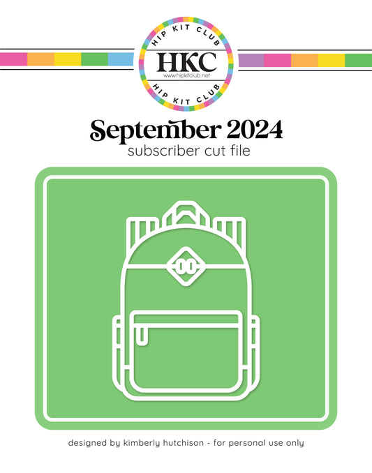 Septiembre 2024 Backpack Cut File