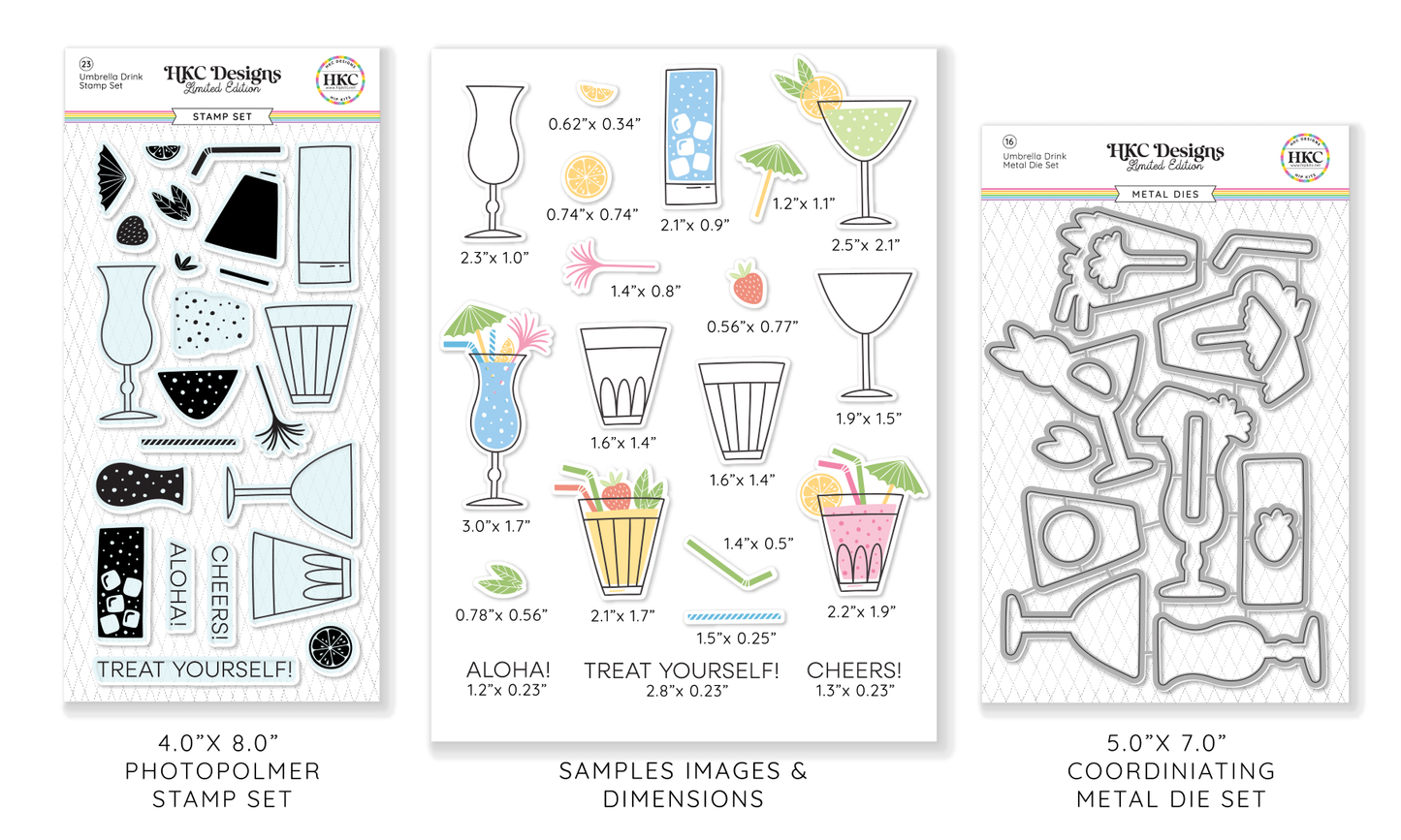 August 2025 Umbrella Drink Stamp and Metal Die Set